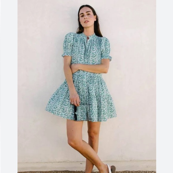 Apiece Apart Fauna Blue Las Alturas Mini Dress Floral size XS - Picture 1 of 14